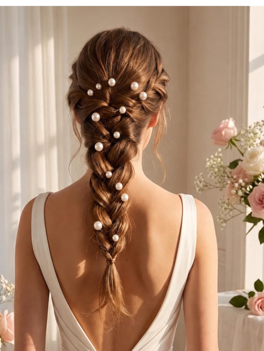 Anthropologie 15 Pearl Accent Hair Pins - Cream White